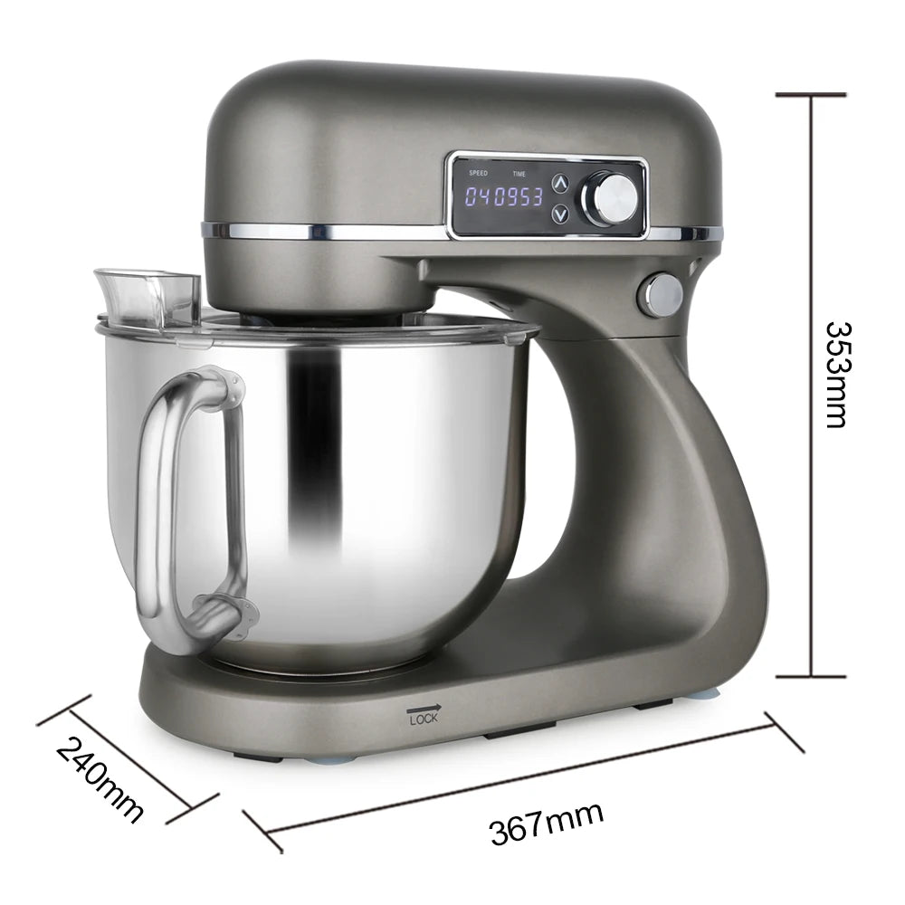 Küchenmaschine 800W mit 12 GeschwindigkeitenStand Mixer mit Knethaken, Schneebesen & Rühraufsätzen