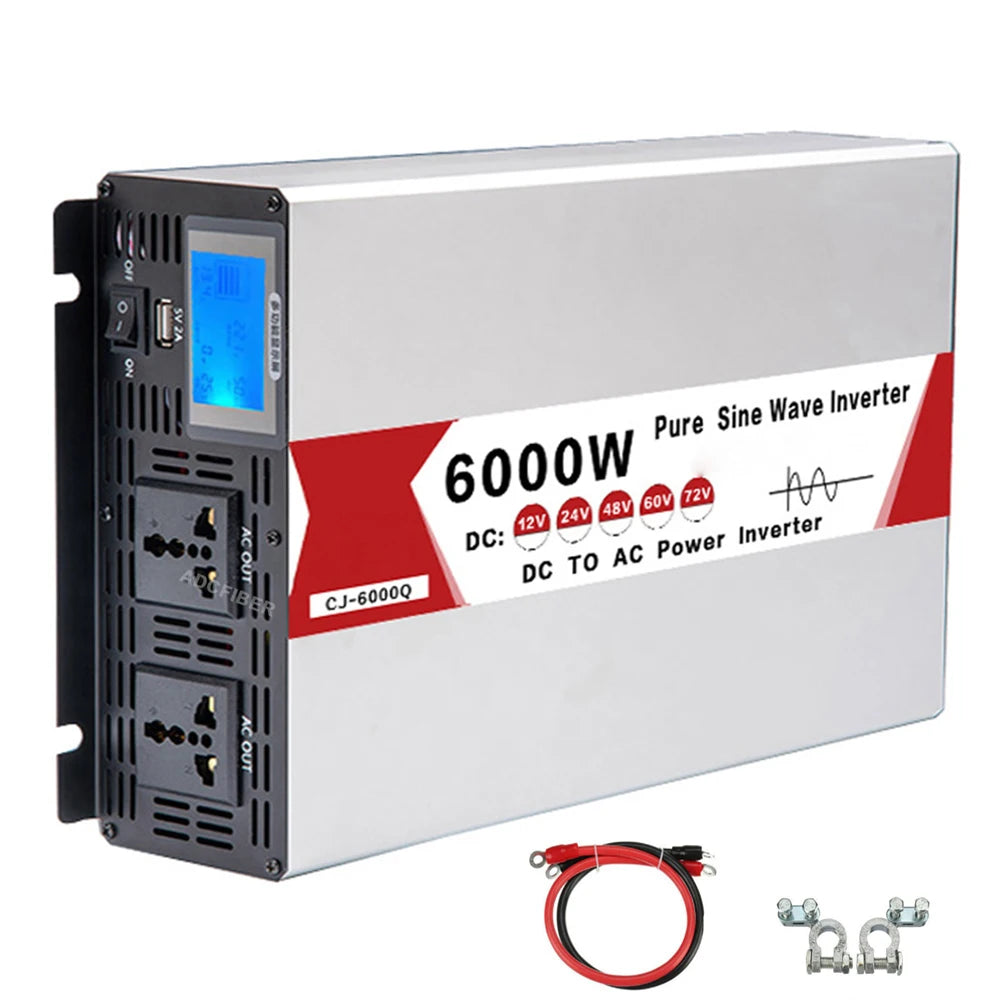 Wechselrichter 12V-72V zu AC 220V reine Sinuswelle6000W-8000W Solar-Frequenzumrichter mit USB