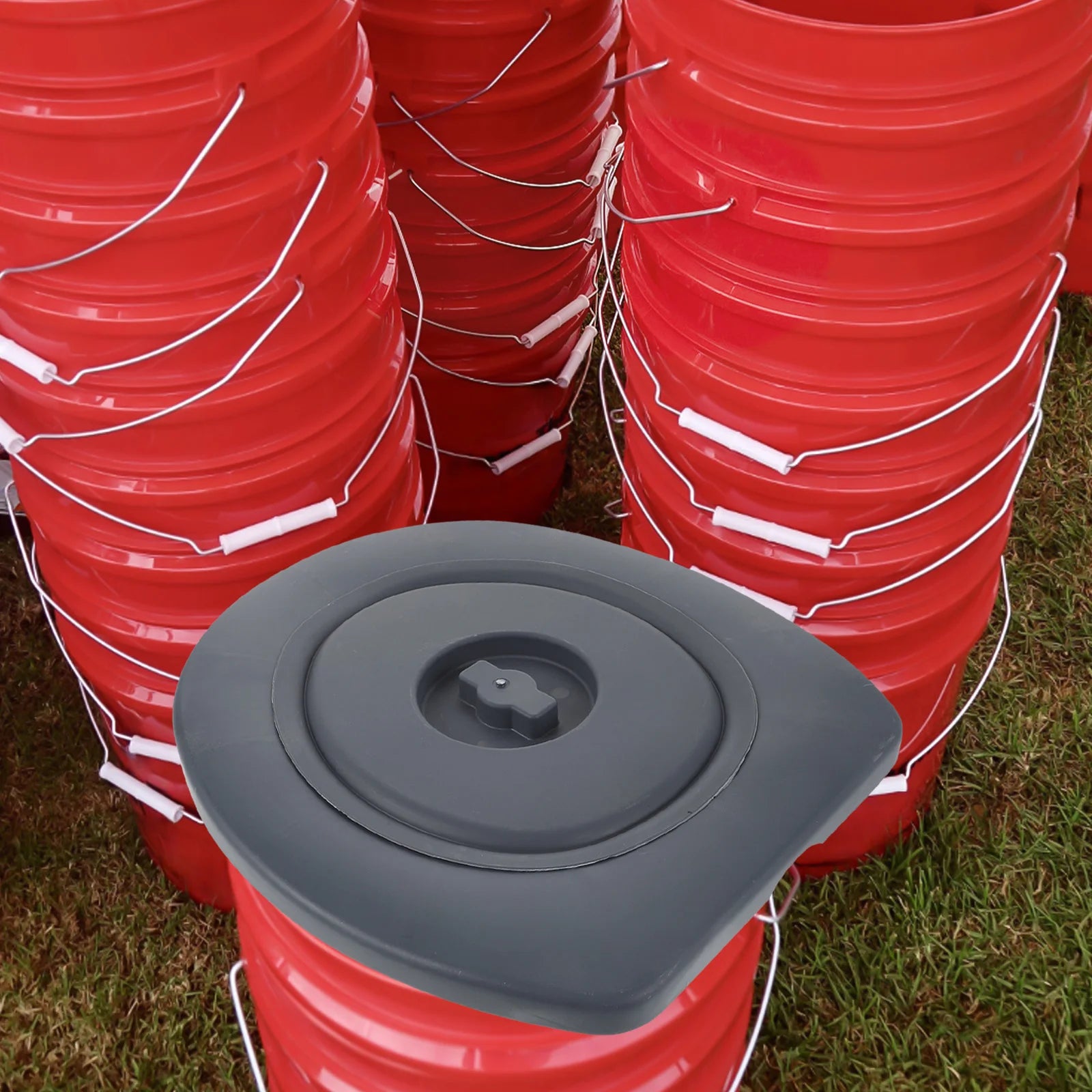 Camping-Toilettensitz tragbar – Eimer mit Deckel