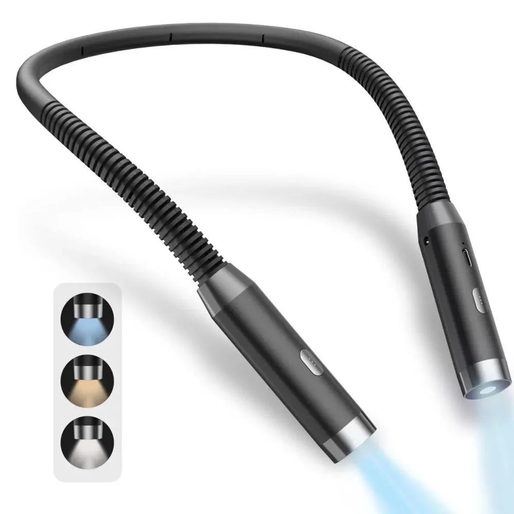 USB-Leselampe für den Hals – Flexibel & wiederaufladbarBuchlichter für Lesen im Bett, tragbar & langlebig
