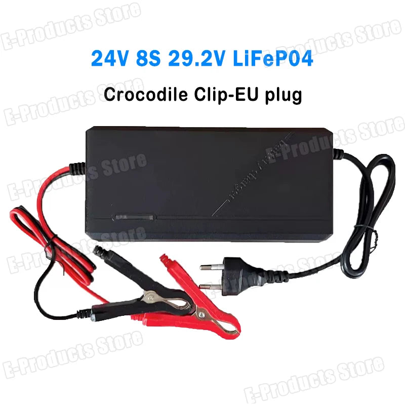 Smart LiFePO4 Ladegerät 12V/24V 5A/10A – 4S/8SIntelligentes Schnellladegerät 14,6V / 29,2V AC110-240V