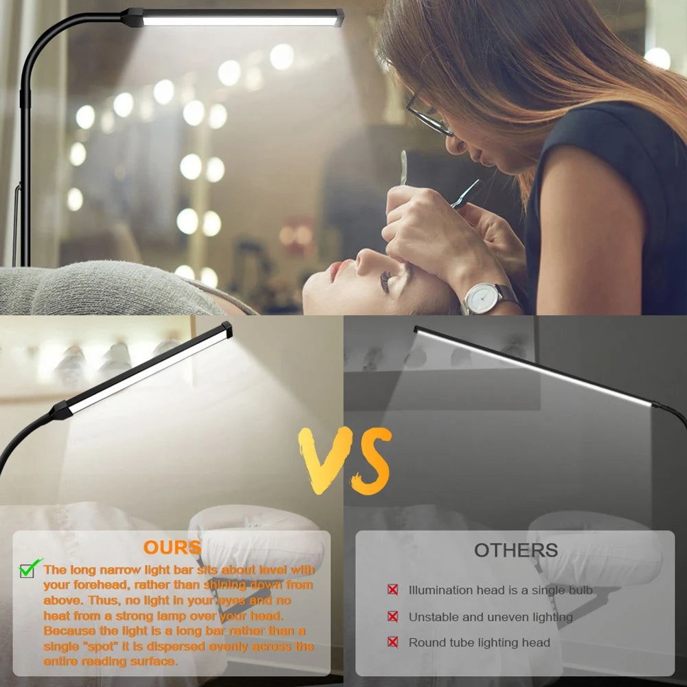 LED-Stehlampe dimmbar mit Schwanenhals – WohnzimmerVerstellbares Leselicht für Schlafzimmer & Büro