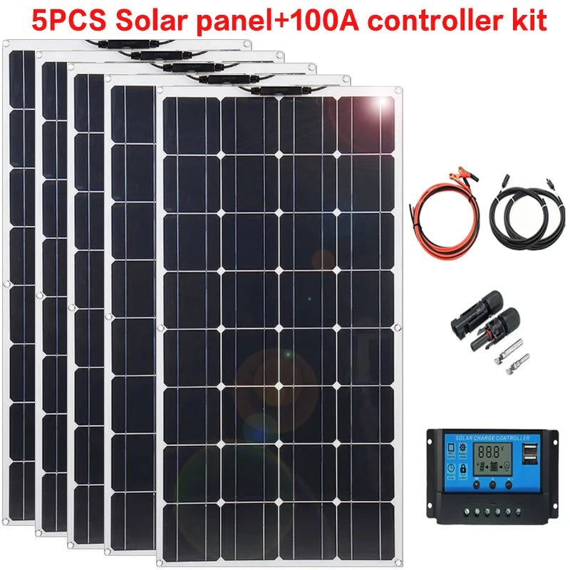 Flexibles Solarpanel 2000W 18V - Tragbar für Boot & RV