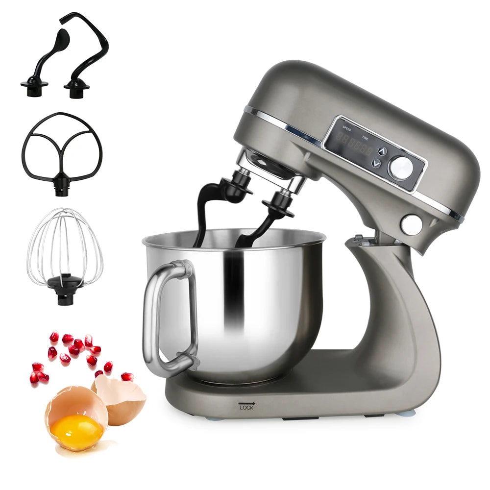 Küchenmaschine 800W mit 12 GeschwindigkeitenStand Mixer mit Knethaken, Schneebesen & Rühraufsätzen