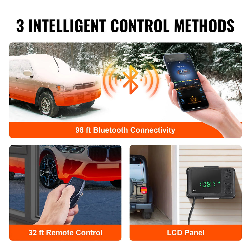 SucceBuy Bluetooth-Diesel-Lufterhitzer, 12 V, 2 kW, Dieselheizung mit Fernbedienung und LCD-Diesel-Standheizung für Wohnmobil, Anhänger, Boot