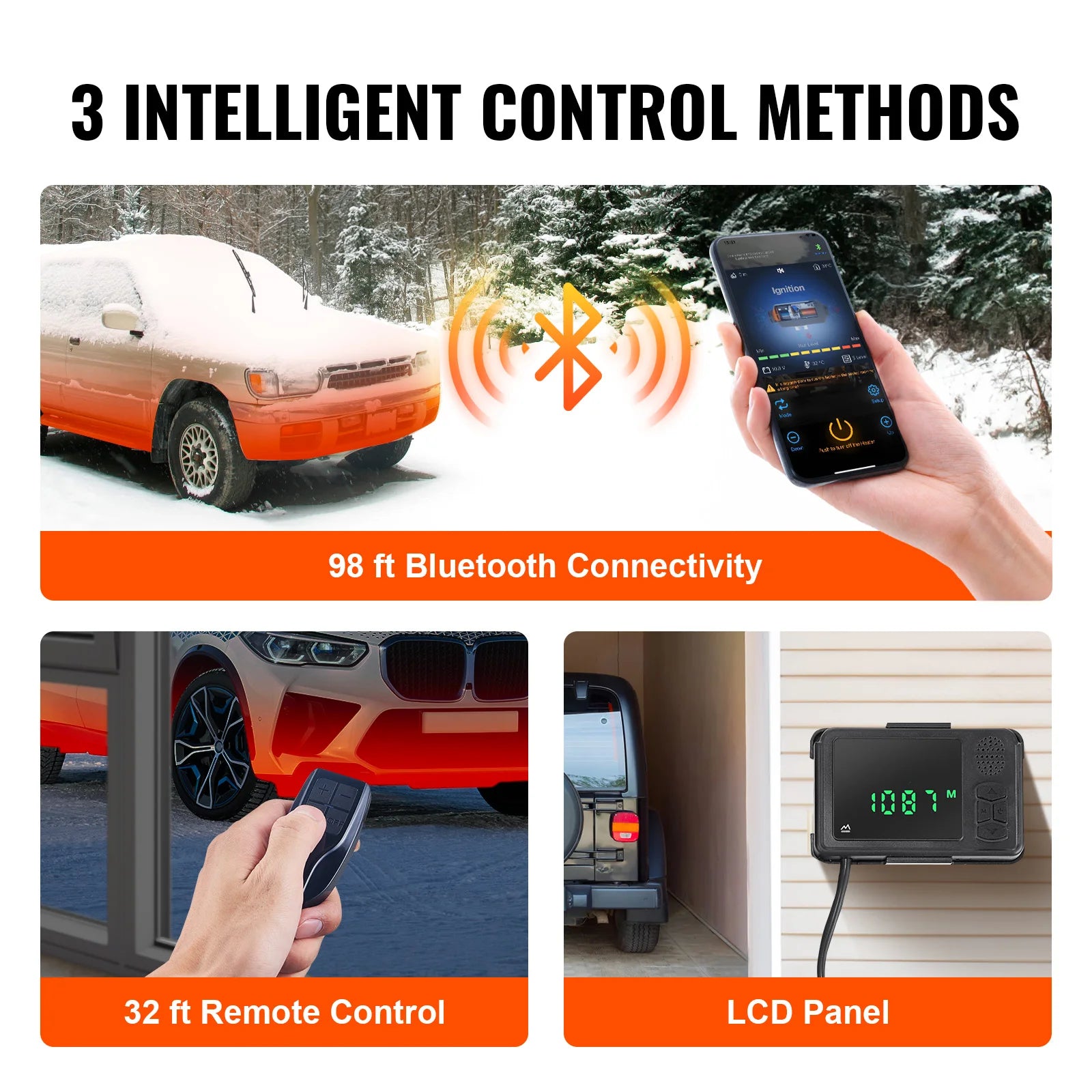 SucceBuy Bluetooth-Diesel-Lufterhitzer, 12 V, 2 kW, Dieselheizung mit Fernbedienung und LCD-Diesel-Standheizung für Wohnmobil, Anhänger, Boot