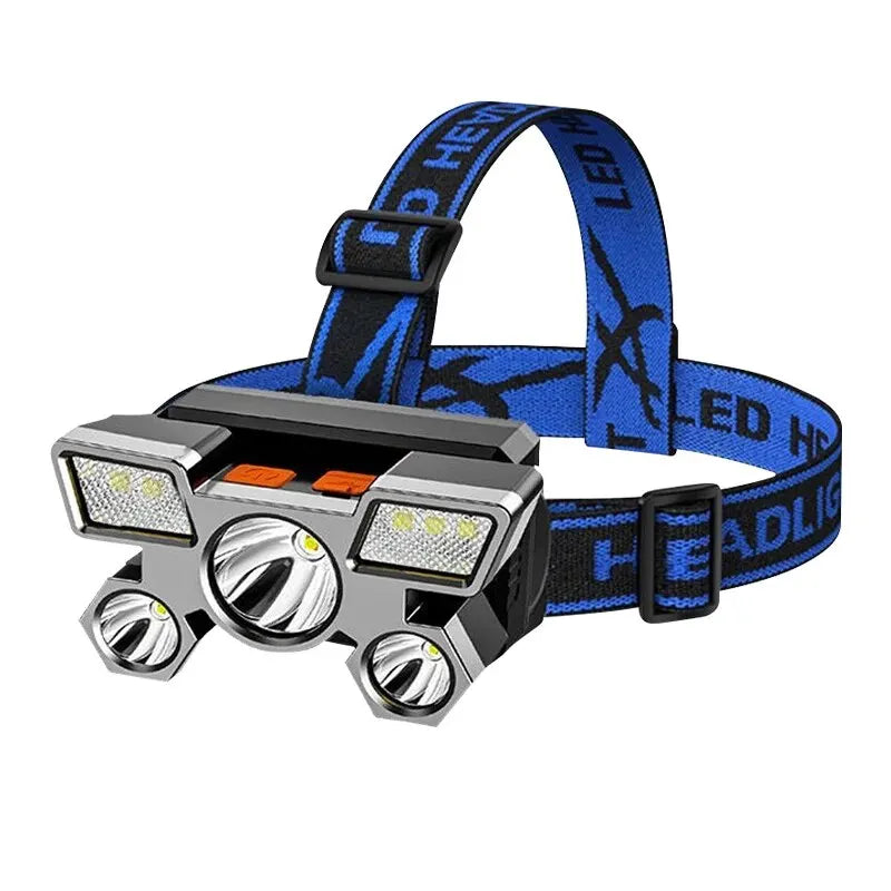 Wiederaufladbare LED-Kopflampe für OutdoorCamping, Angeln, Jagd & Wandern