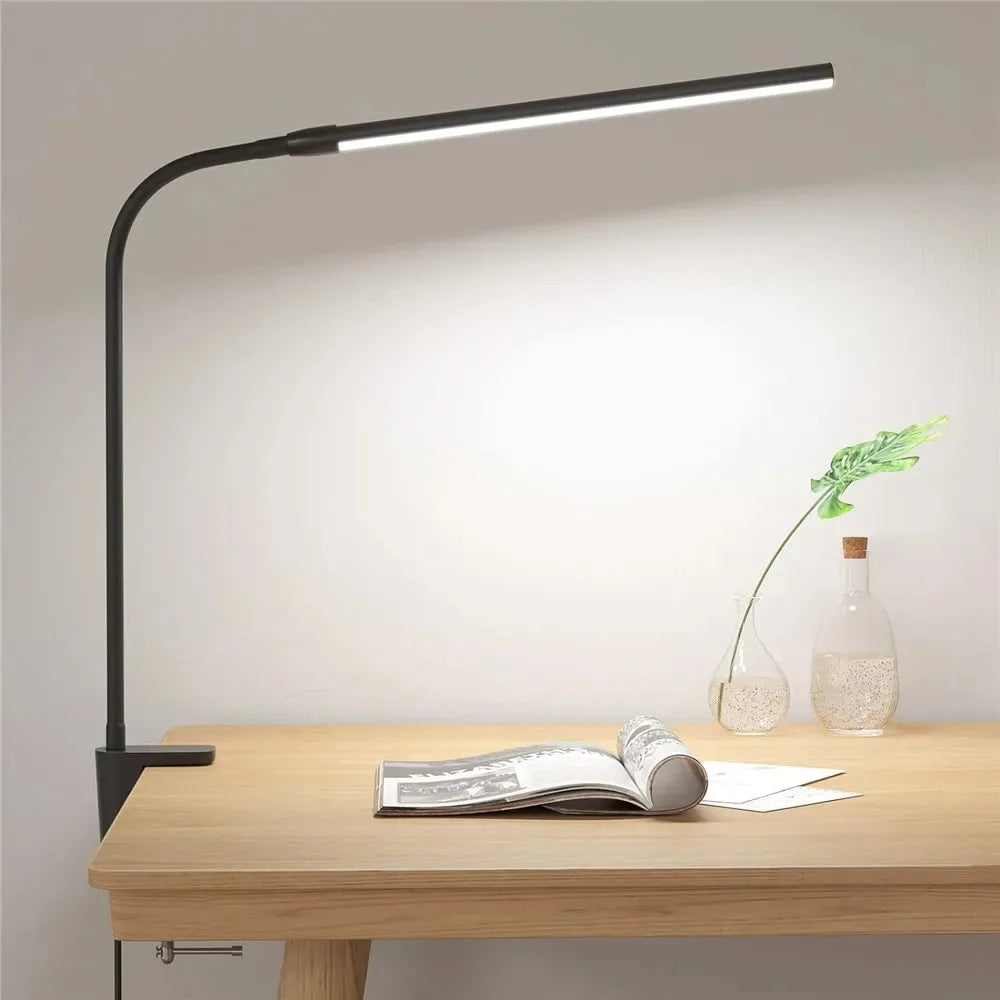 LED-Schreibtischlampe Doppel-/Einzelkopf – ArchitektStufenlos dimmbar, Schwanenhals, augenschonend für Büro
