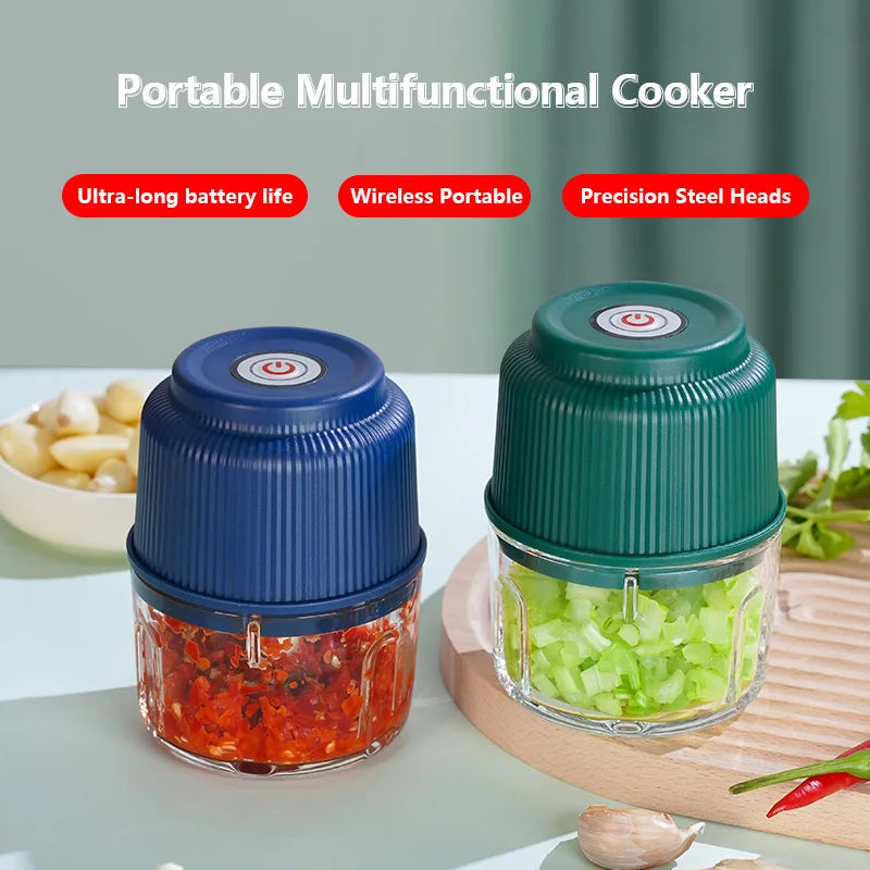 Elektrischer Mini-Knoblauchzerkleinerer USB 250mlFleischwolf für Knoblauch, Ingwer & Gemüse – Robust