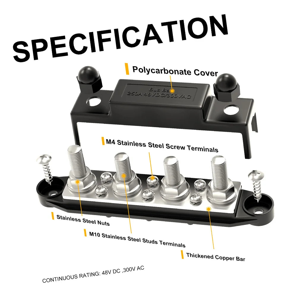 Sammelschiene BB250-T4M10 250A – Hochstrom Busbar