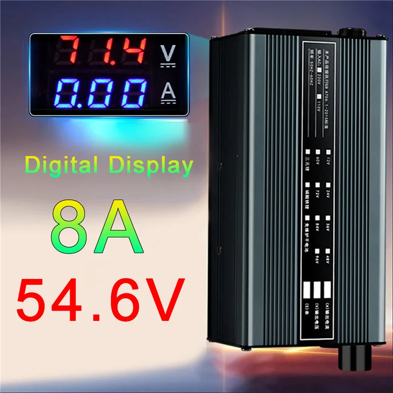 Lithium Batterieladegerät 8A – 48V-84V einstellbarLi-Ion & LiFePO4 Schnellladung 16S-24S Konfiguration