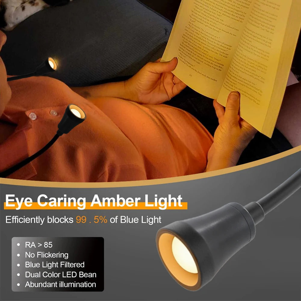 LED-Halslampe zum Aufhängen – 3 Farben verstellbarBiegbare Nachtlampe für Lesen, Stricken & Laufen
