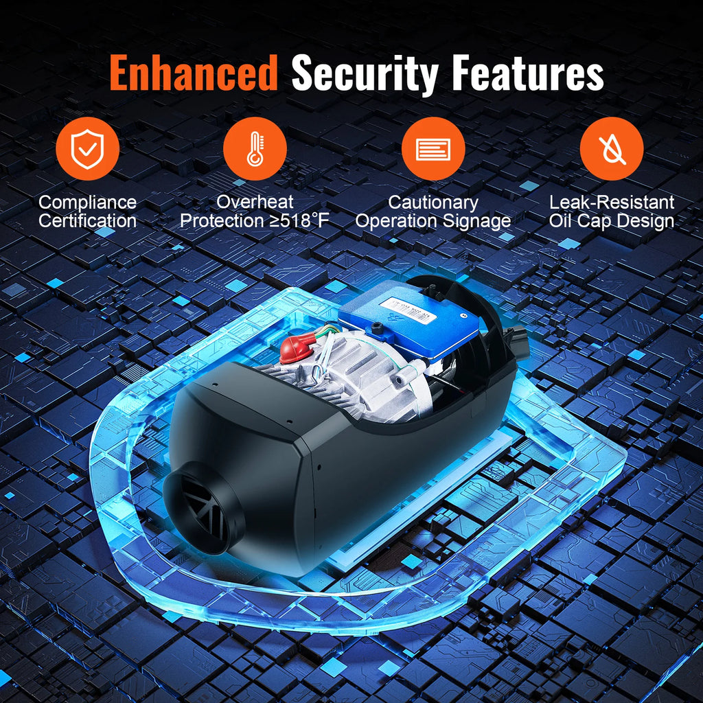 SucceBuy 2 kW Diesel-Lufterhitzer, 12 V Diesel-Heizung mit LCD-Display, Diesel-Standheizung, schnelle Erwärmung für Wohnmobil, Anhänger, Wohnmobil, Boot