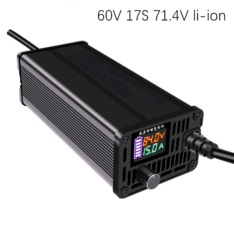 Lithium Batterieladegerät 10A-20A einstellbar 24V-84VLi-Ion & LiFePO4 Schnellladung 8S-24S Konfiguration