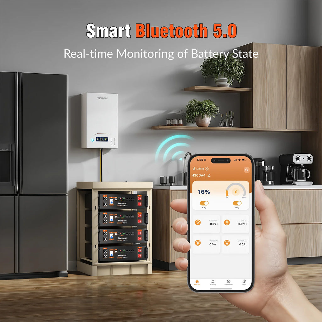 Humsienk Server-Rack, LiFePO4-Akku, 3U, Größe 48 V, 100 Ah, mit Bluetooth, 100 A, BMS, 15.000 Zyklen, für Wechselrichter, Wohnmobil, Transporter, Solarenergie