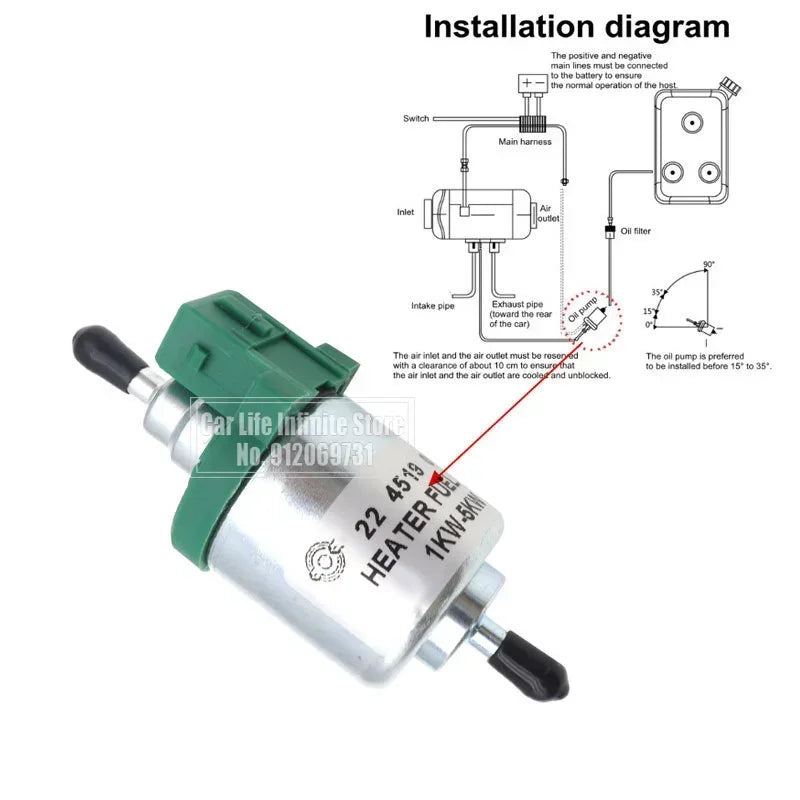 12V/24V 1KW-5KW Kraftstoffpumpe Auto Diesel Heizung Pumpe Kurze Version Für Eberspacher Heizung für Lkw Luft Standheizung
