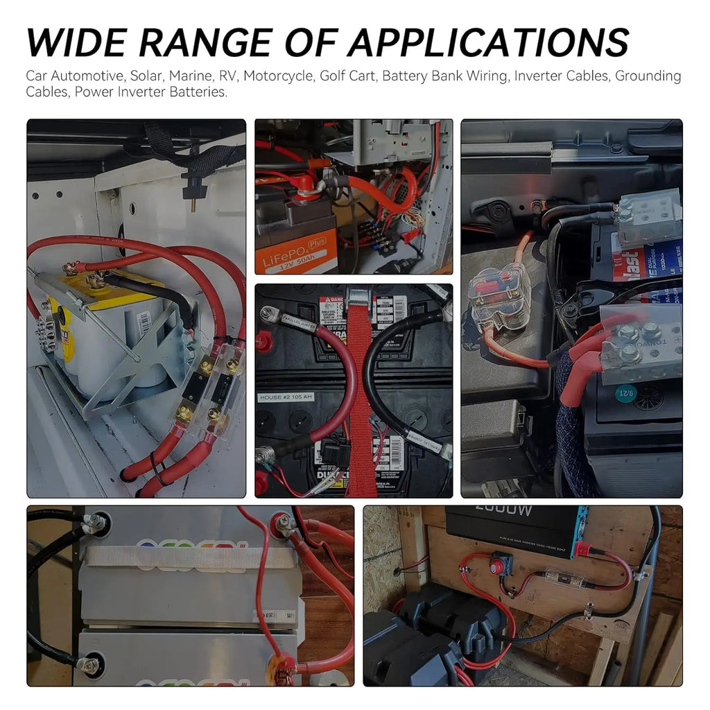 PowMr Elektrokabel 2AWG – Batterie-Inverterkabel Kupfer