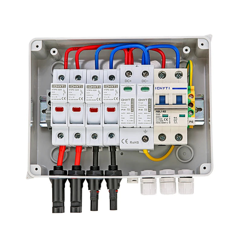 Solar PV Combiner Box DC600V – 2 in 1 out IP65