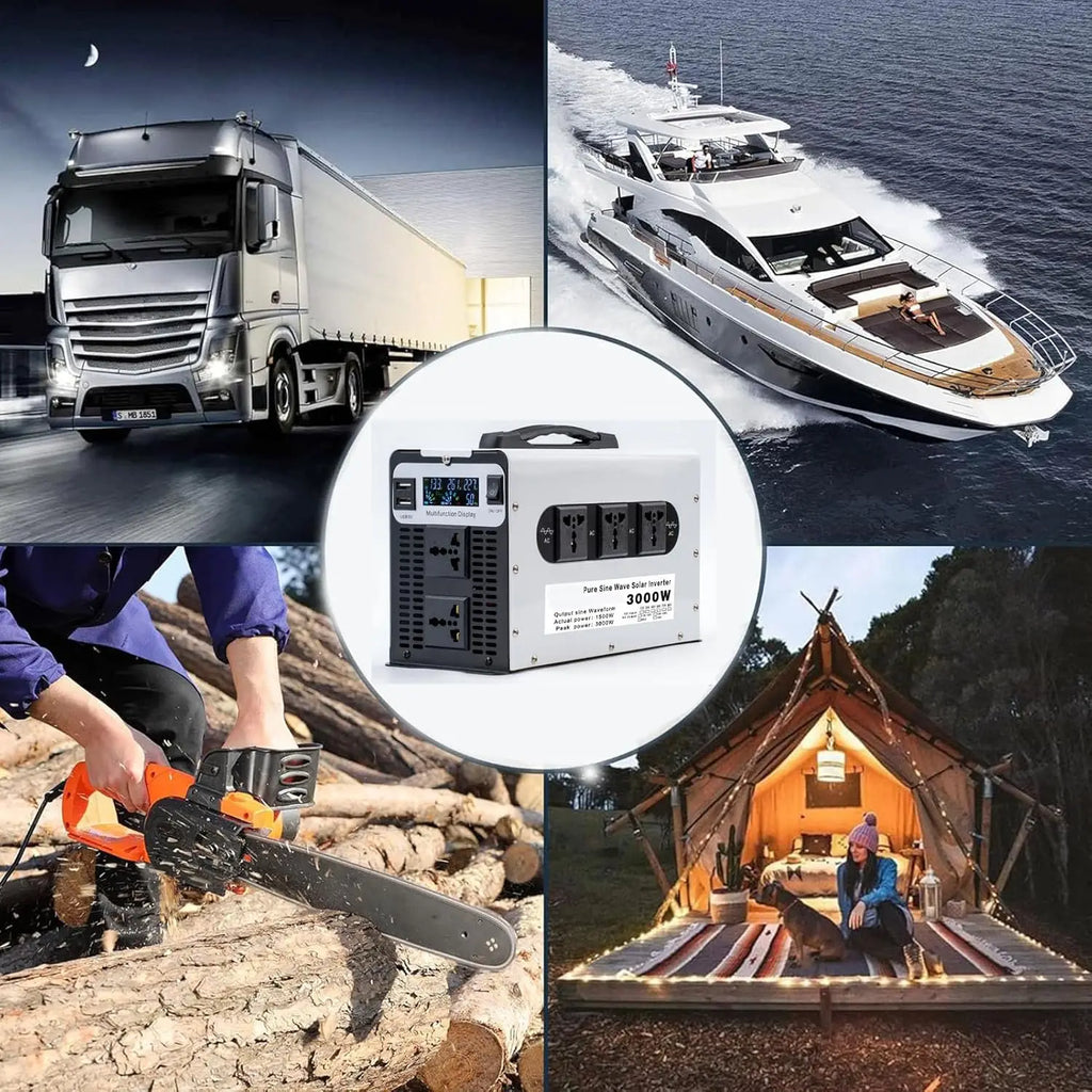 Wechselrichter 12V-72V zu AC 220V reine Sinuswelle 3500WSolar-Spannungswandler für Auto & Wohnmobil