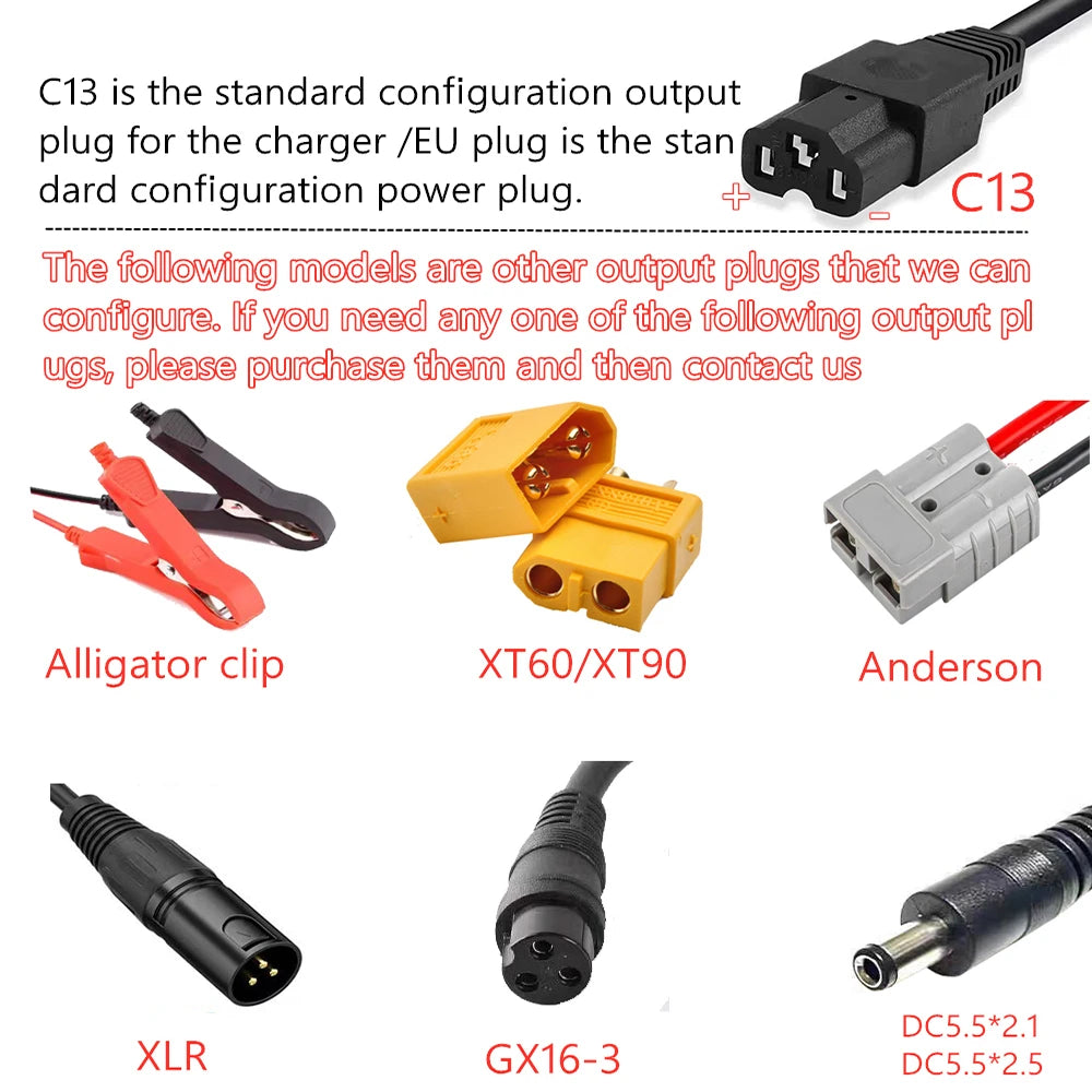 Lithium Batterieladegerät 48V-87,6V einstellbar 5A-10ALi-Ion, LiPo & LiFePO4 Schnellladung 16S-24S