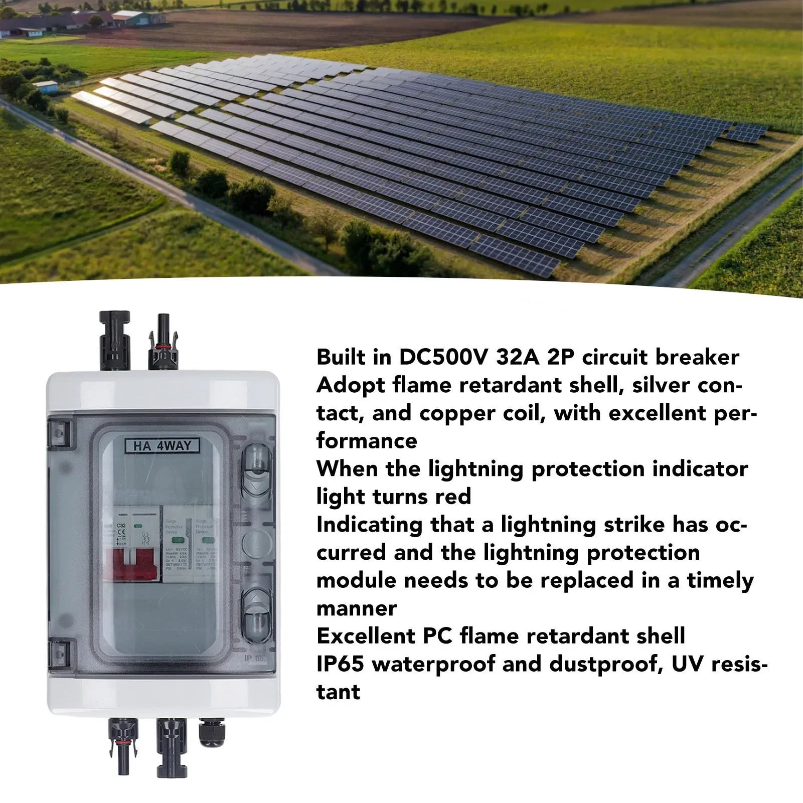 PV Combiner Box IP65 – Solar DC500V 32A wasserdicht