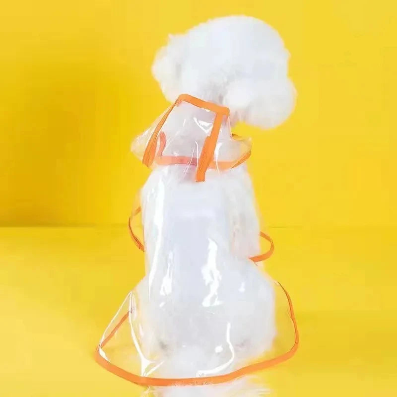 Hunde-Regenmantel transparent mit Kapuze
