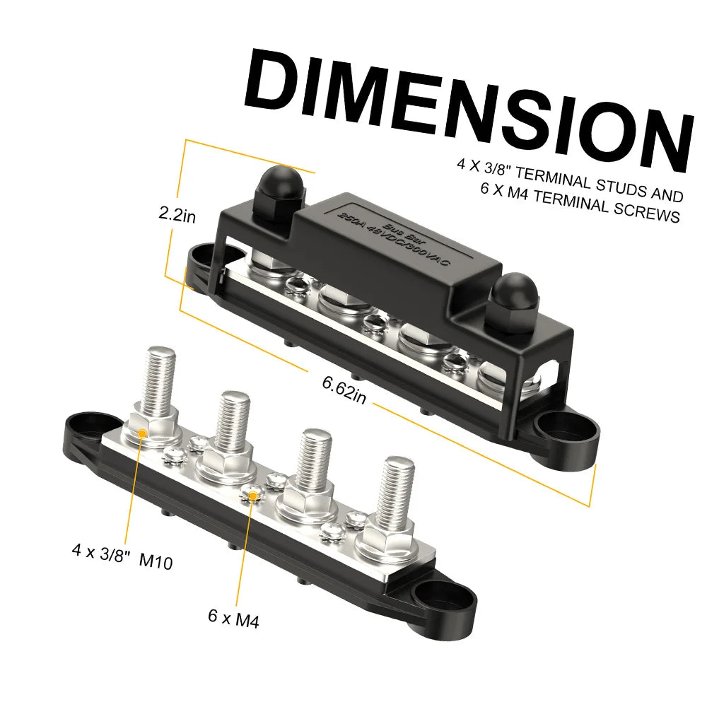 Sammelschiene BB250-T4M10 250A – Hochstrom Busbar