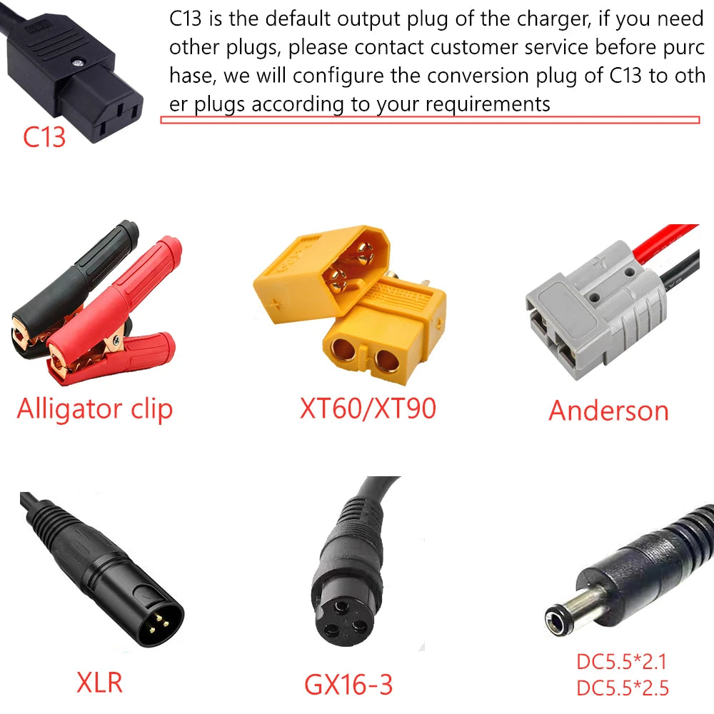 Lithium Batterieladegerät 10A-20A einstellbar 24V-84VLi-Ion & LiFePO4 Schnellladung 8S-24S Konfiguration