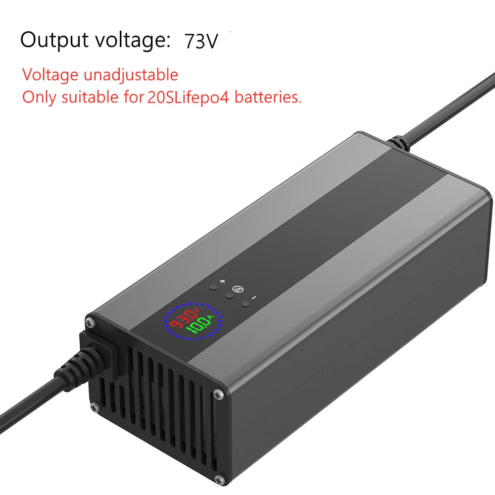 Lithium Batterieladegerät 48V-87,6V einstellbar 5A-10ALi-Ion, LiPo & LiFePO4 Schnellladung 16S-24S