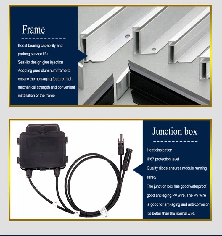 Solarpanel 140W 12V starr - Monokristallin mit Alurahmen