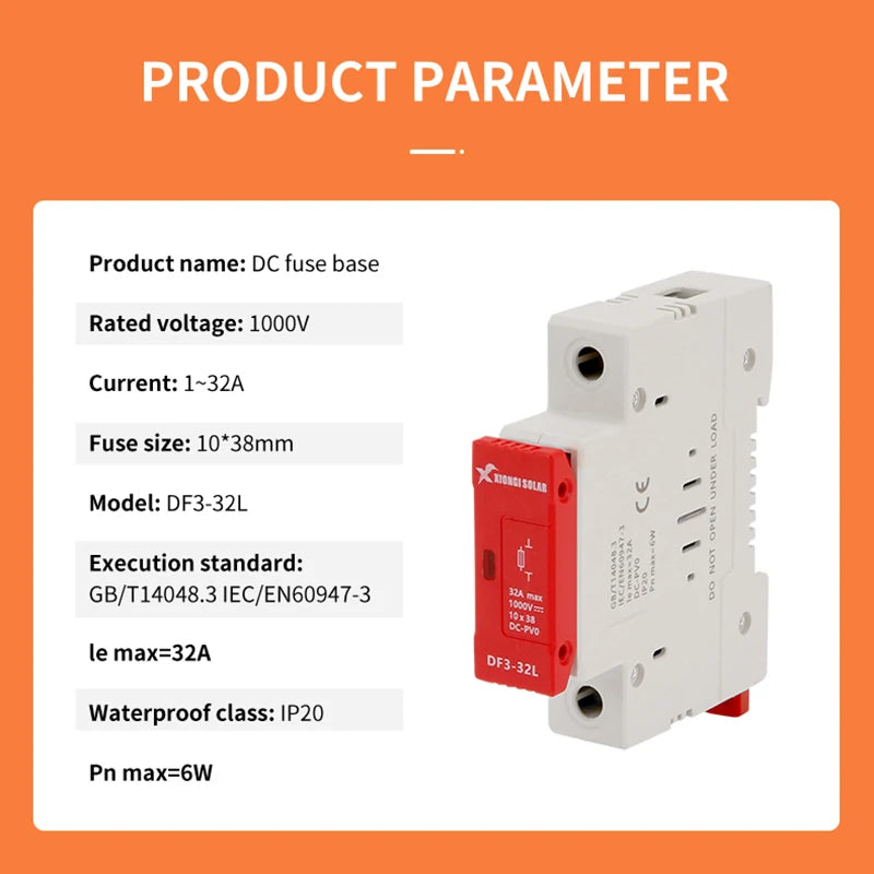 Solar-DC-Sicherungen 1000V PV – 10-32A Photovoltaik