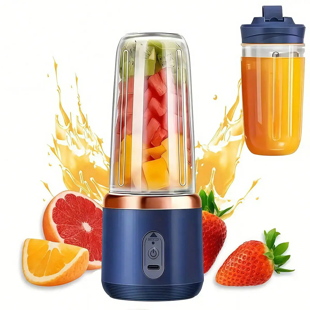 Tragbarer Mixer & Entsafter mit Tasse – LeistungsstarkSmoothie-Maker für Früchte & Gemüse, Küche & Gym