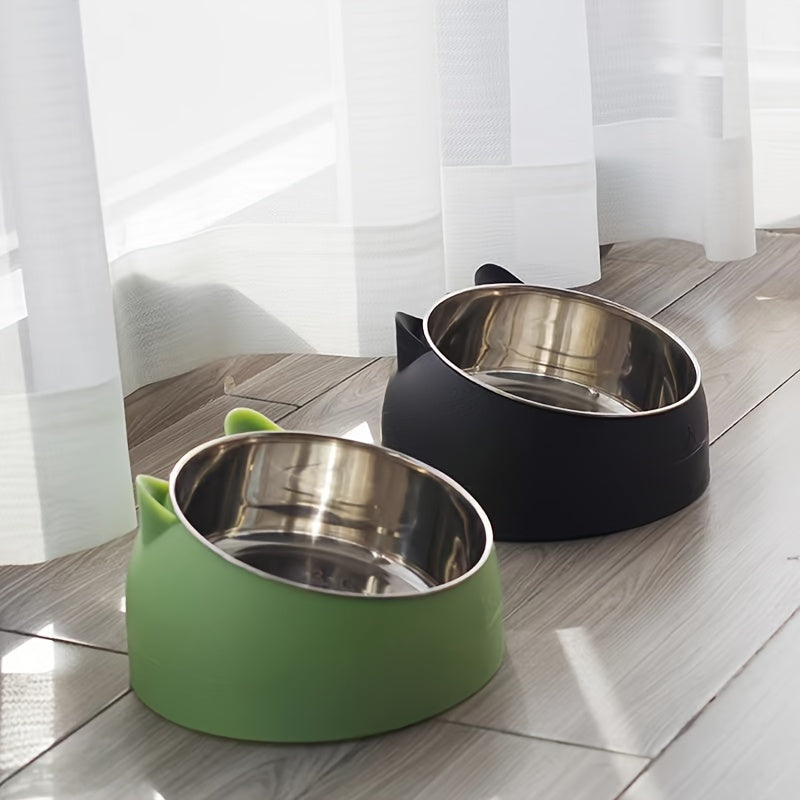 Katzennapf erhöht 15° Edelstahl - Nackenschonend 100ml