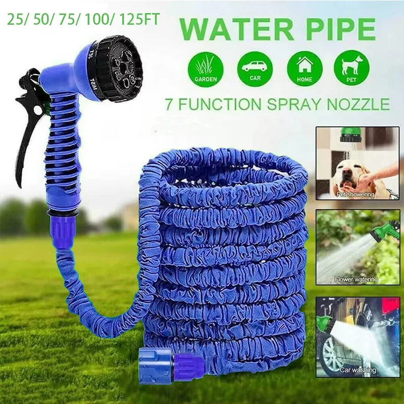 Flexible garden hose 7.5-15m - Extendable with 7 spray functions