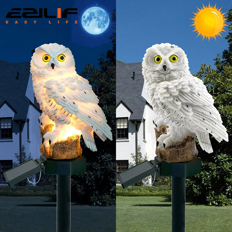 Solar Eulen Skulptur LED – Wasserdicht Gartenlicht