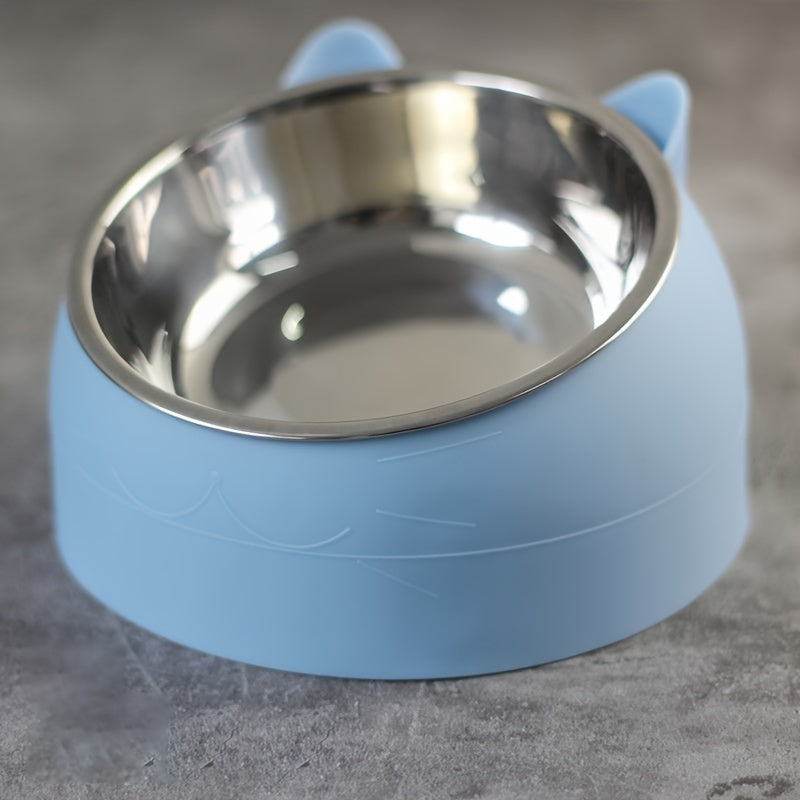 Katzennapf erhöht 15° Edelstahl - Nackenschonend 100ml