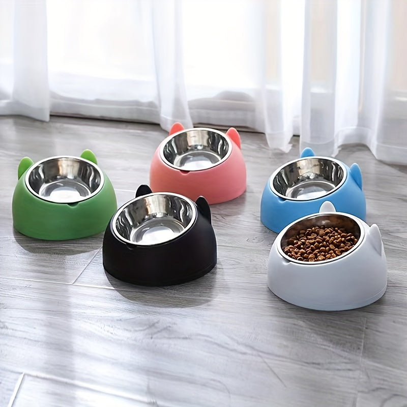 Katzennapf erhöht 15° Edelstahl - Nackenschonend 100ml