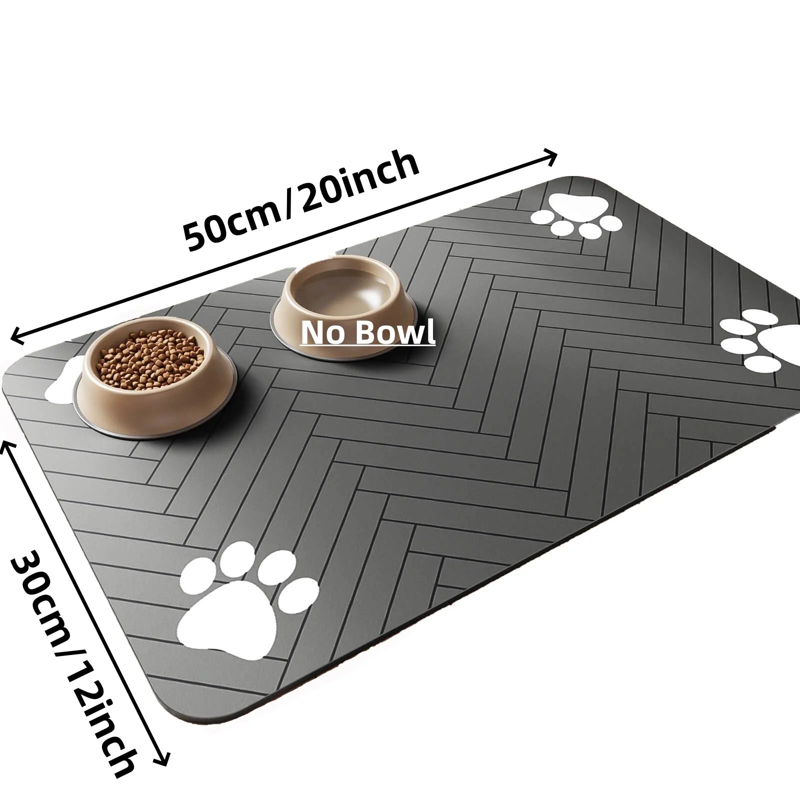 Feeding mat for dogs &amp; cats - Absorbent &amp; waterproof with non-slip backing