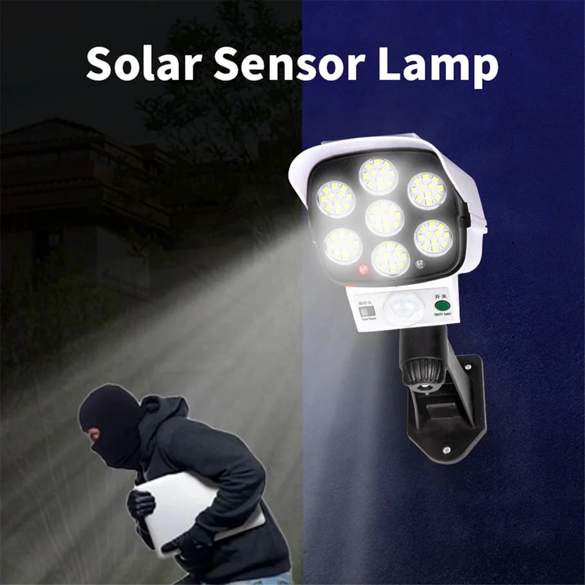 Solar LED Lampe 77 LED – Kamera-Design Sensor