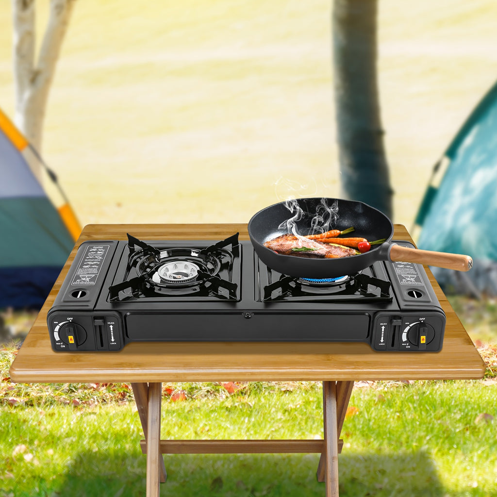 Butan-Campingkocher tragbar mit Auto-ZündungCamping-Brenner für Outdoor-Kochen & Wandern