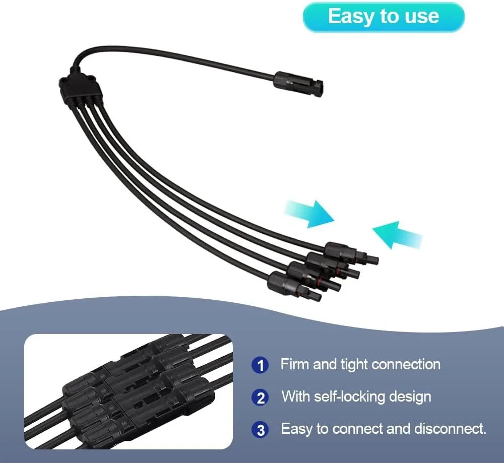 Solar Y-Adapter 2Y Parallel 1000V DC Wasserdicht