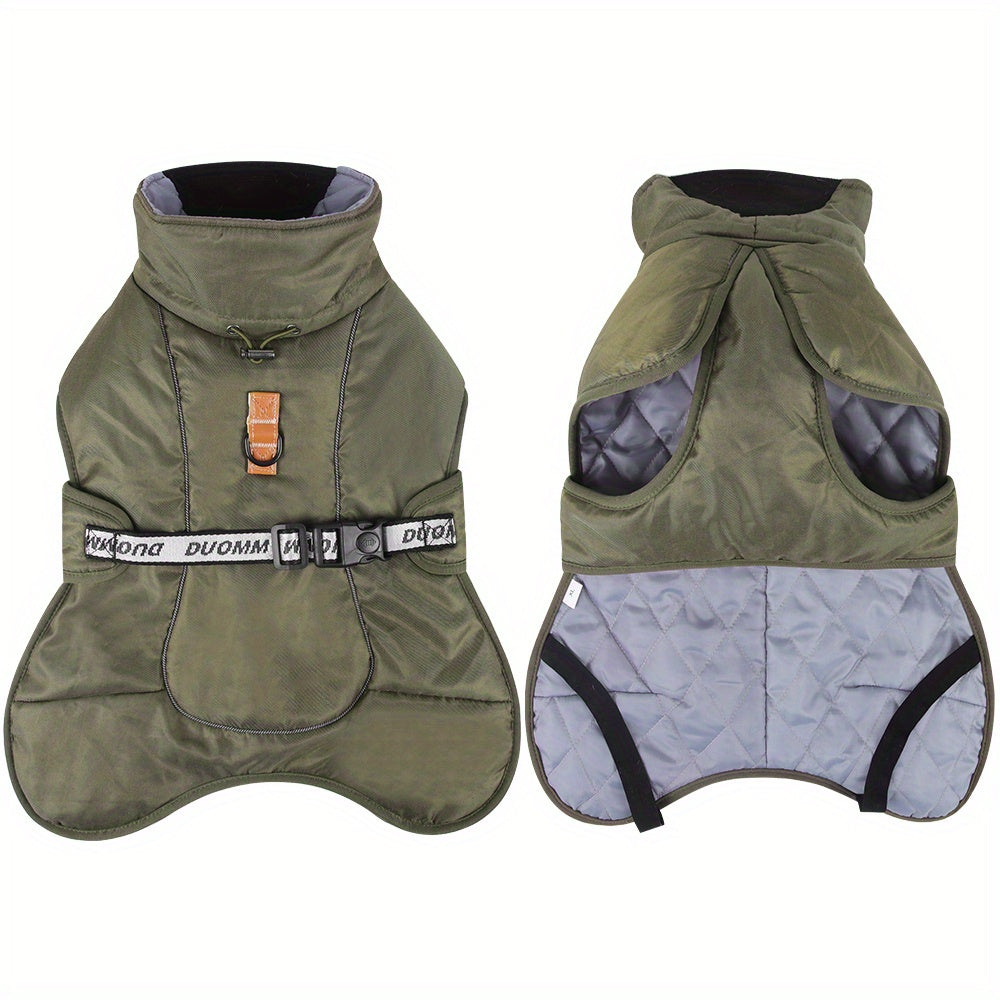 Winter Hundejacke mit Brustgeschirr - Warm & Wasserdicht