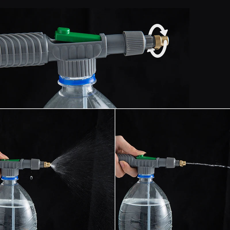 High-pressure spray attachment for bottles - Adjustable garden irrigation