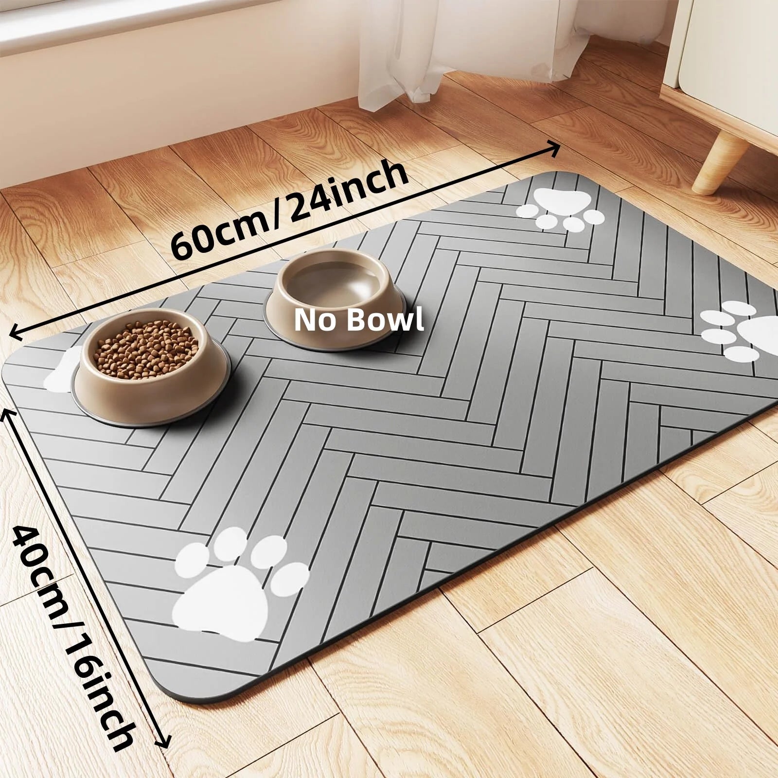 Feeding mat for dogs &amp; cats - Absorbent &amp; waterproof with non-slip backing