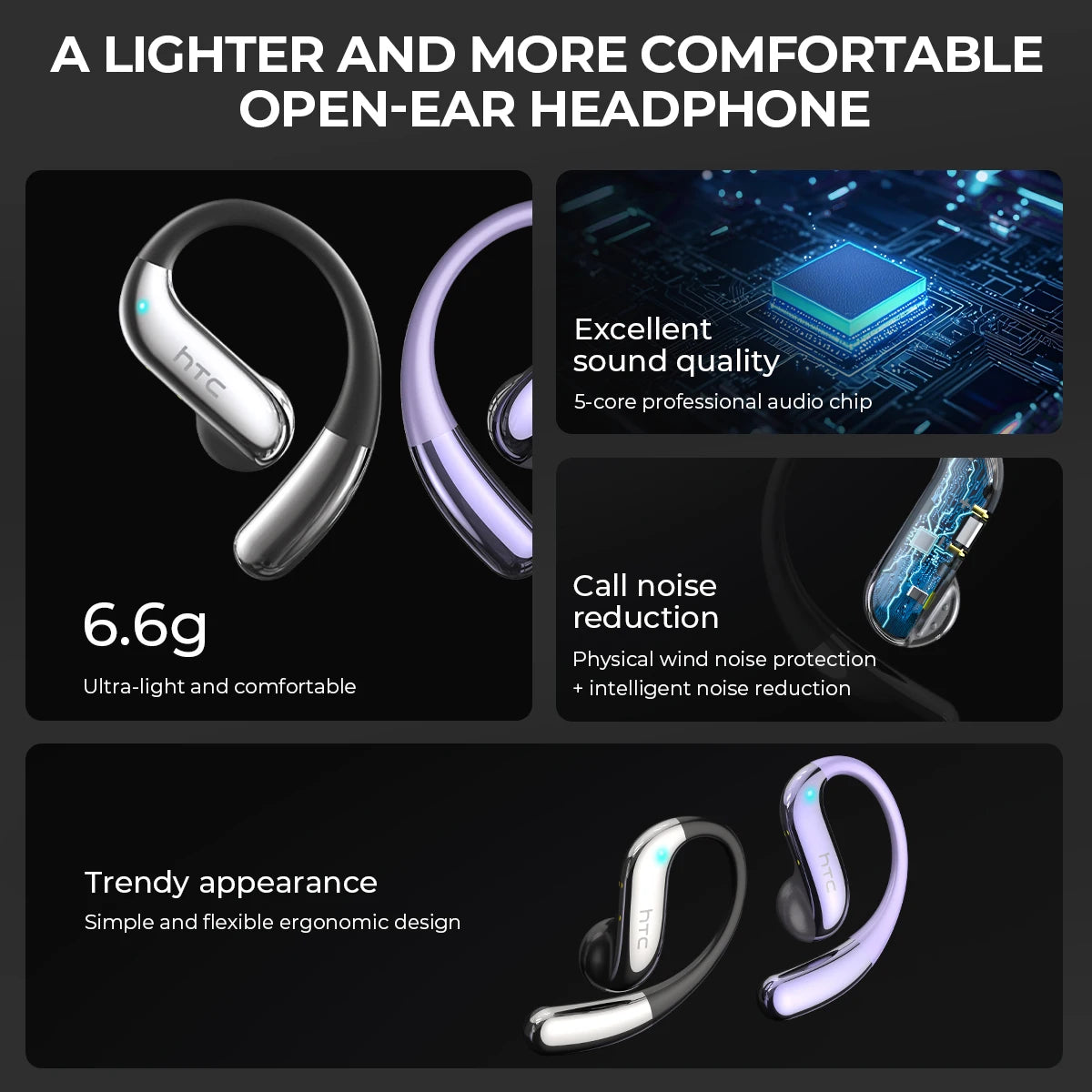 Open-Ear Bluetooth Kopfhörer – 30h Wiedergabe