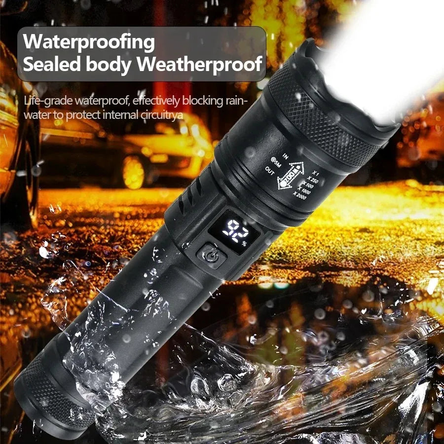 Taktische LED Taschenlampe 2000LM – USB wiederaufladbar