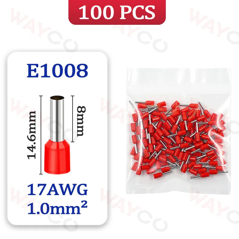 100x Aderendhülsen Set E0508-E6012 Crimp-Ferrules