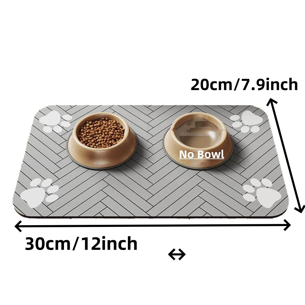 Feeding mat for dogs &amp; cats - Absorbent &amp; waterproof with non-slip backing