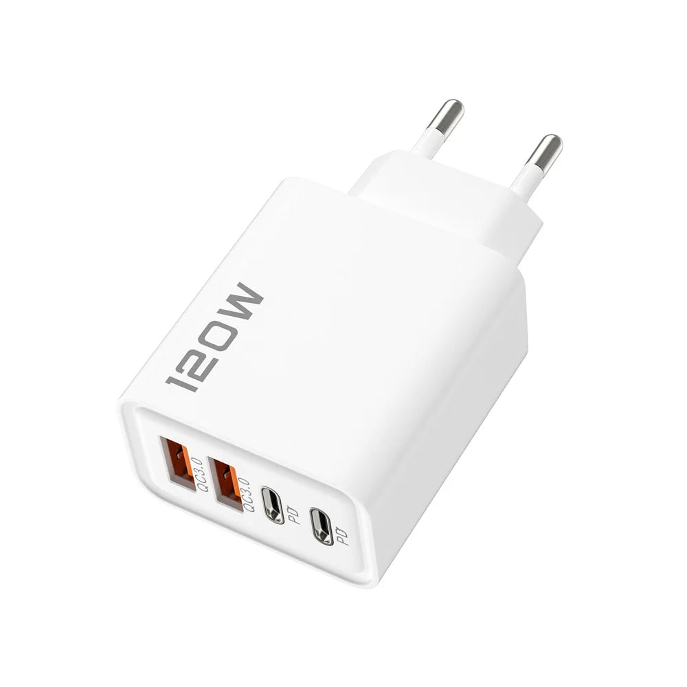 USB Ladegerät 4-Port 120W – Type C Schnellladung