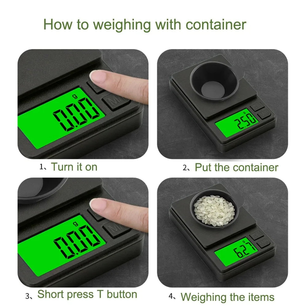 Digitale Taschenwaage 1000g x 0,01g – LCD Mini